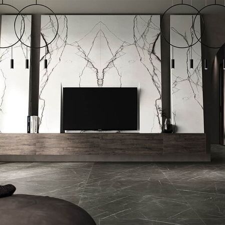 Marble Gray Wandverkleidung im Wohnzimmer
